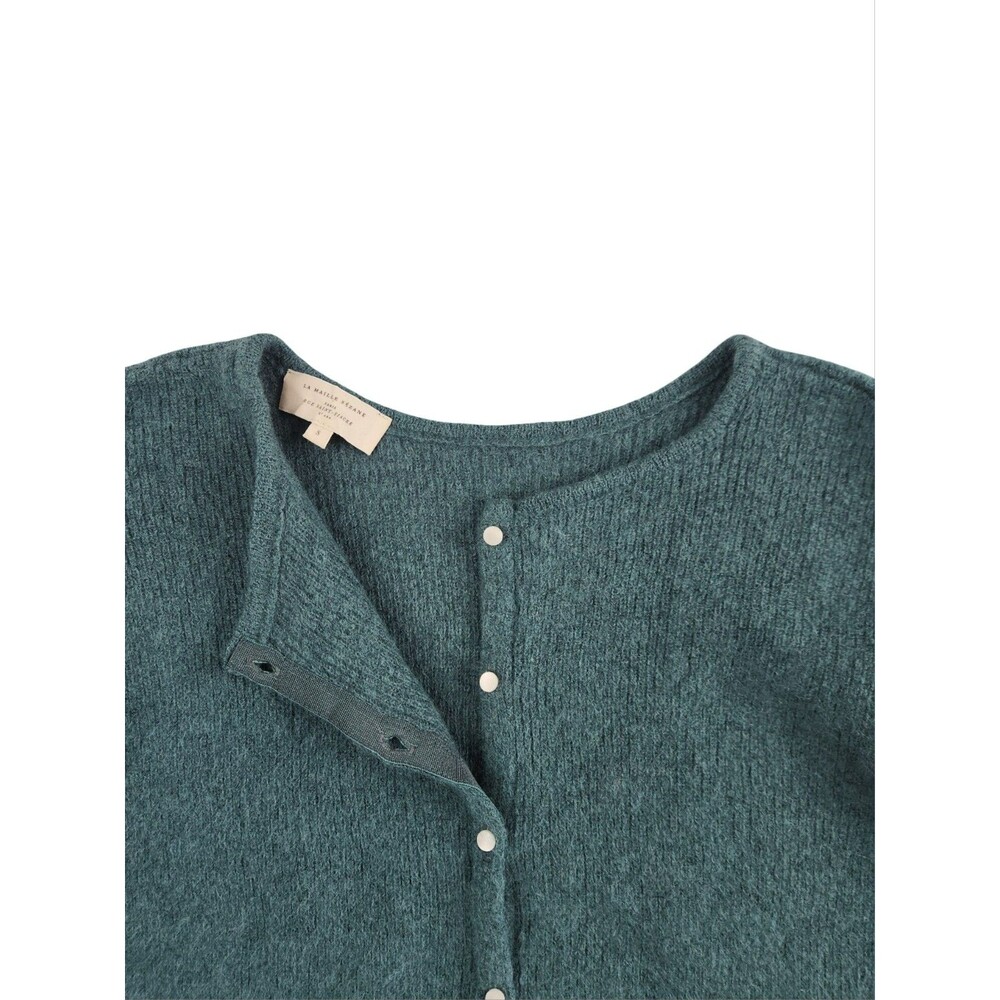 Sézane Gaspard Cardigan Sage Green Mohair Alpaca Blend Knit Sweater Small - Picture 4 of 8